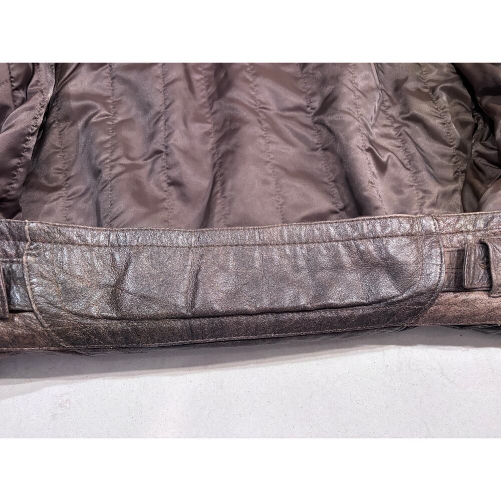 Cosi Puomo - Men's Vintage Leather Aviator Bomber Jacket Size M - Picture 14 of 15